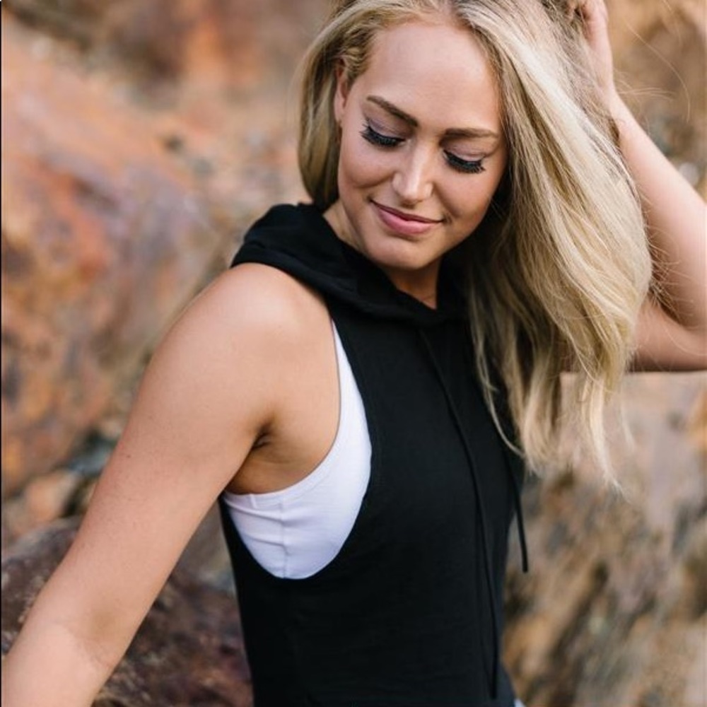 Black Crop Hoodie